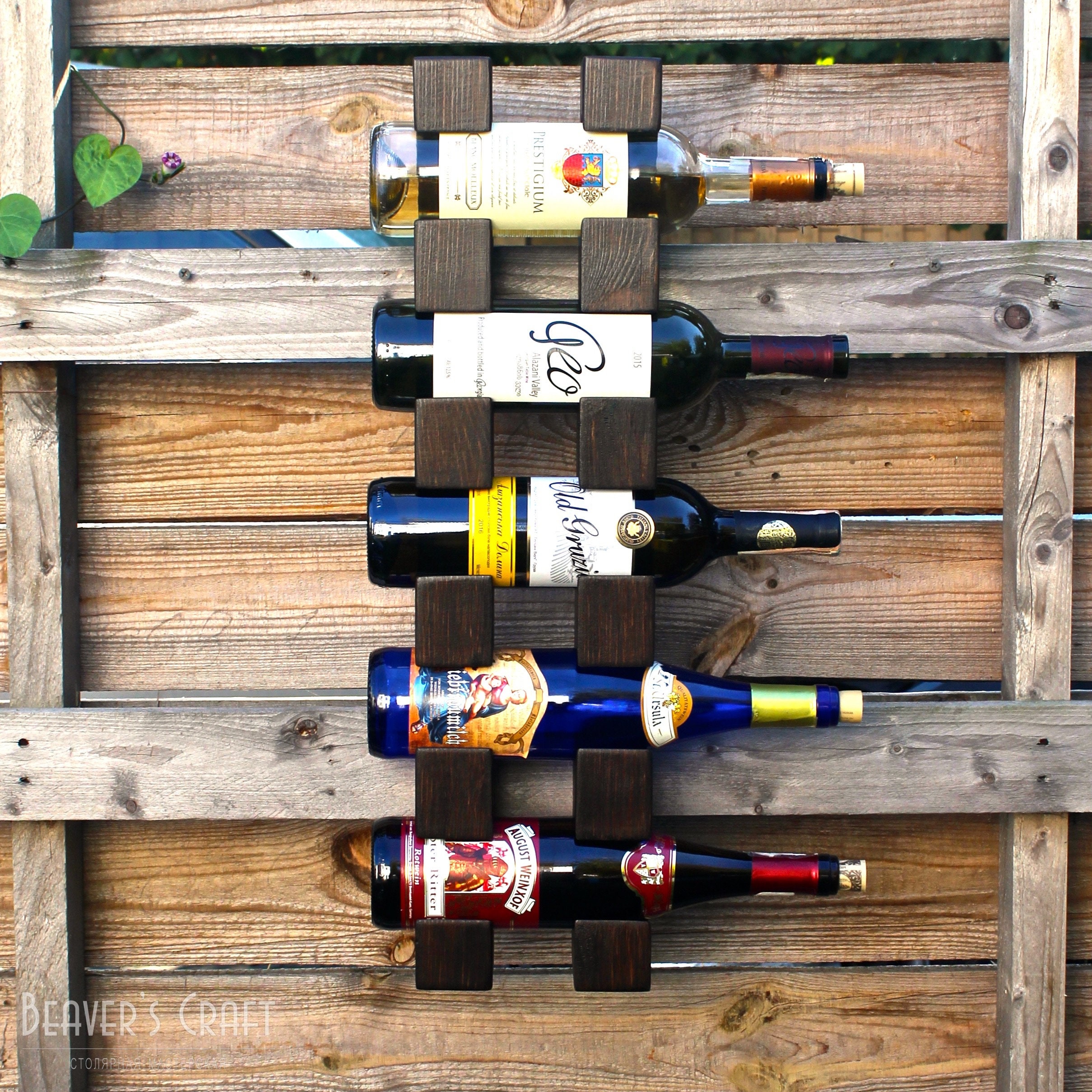 GaRcan Casier à vin Suspendu avec Porte-Verre et étagère, casier à vin au  Plafond en Bois Massif Porte-Verres à vin Suspendu Décoration à Hauteur