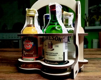 Personalized 21st Birthday Gift Mini Bottle Shelf. Mini Liquor Bottle Caddy set. Gift for Men. Alcohol 50 ml Shooter Bottles Gift Caddy.