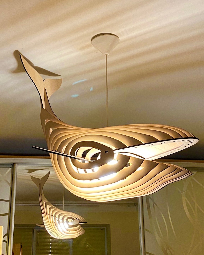 Do It Yourself WHALE Pendant Light. DIY Kit Ceiling Chandelier / Wall Light Sconce. Whale Self Assembly Kit Nursery Night Lamp Birthday Gift DIY Kit Lamp 50 inches