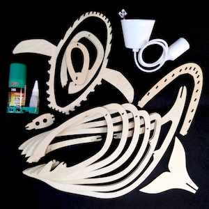 Do It Yourself WHALE Pendant Light. DIY Kit Ceiling Chandelier / Wall Light Sconce. Whale Self Assembly Kit Nursery Night Lamp Birthday Gift Bild 10