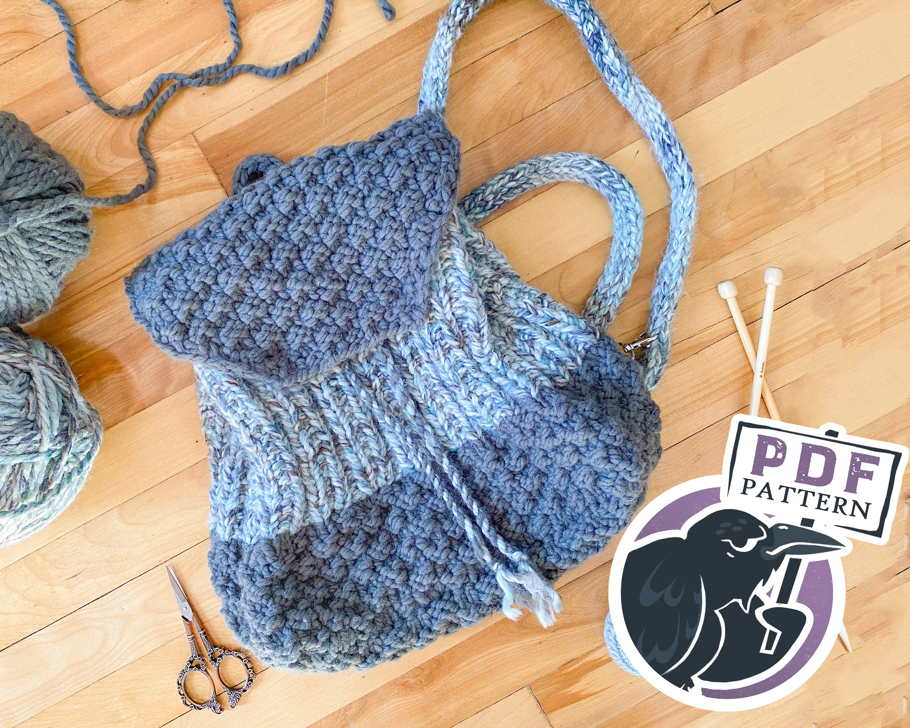 Backpack Knitting Pattern, Easy Drawstring Knit Bag Pattern, Straw-Like  Backpack Knitting Pattern, Cotton Bag Knit Pattern