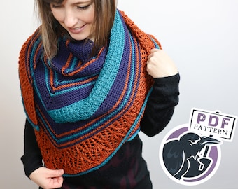 Kenai Skyline Shawl knitting Pattern, wrap, scarf, knitting tutorial, knit, pdf, digital download