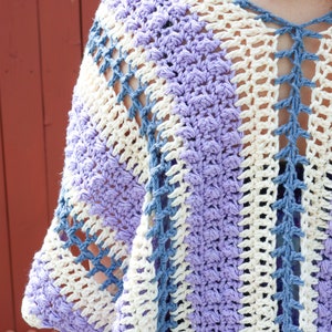 Wisteria Drops Kimono Crochet pattern, summer cardigan, poncho, bathing suit coverup, pdf, digital download image 4