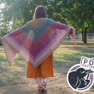 Stepping Stones Lace Shawl Knitting Pattern: Oversized Wrap (PDF Pattern)