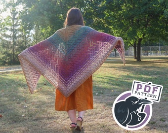 Stepping Stones Shawl Knitting Pattern, knit, knitter, wrap, scarf, pdf, digital download, tutorial, oversized, winter