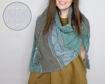 Kat's Runic Shawl Knitting Pattern, wrap, scarf, knit, handknit, handmade, tutorial, pdf, digital download