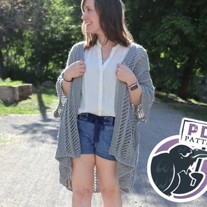 Walkiria Kimono Knitting Pattern: Lace Cardigan Poncho (Digital Download)