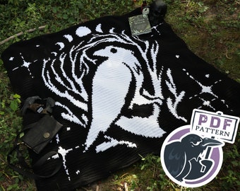 Cawry Throw Crochet Pattern: Raven Moon Blanket (PDF Pattern)