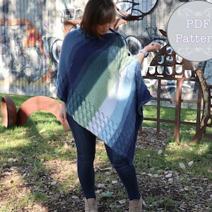 Warm Waves Poncho Wrap Knitting Pattern, Shawl, Scarf, lace, knit, how to, pdf pattern, digital download