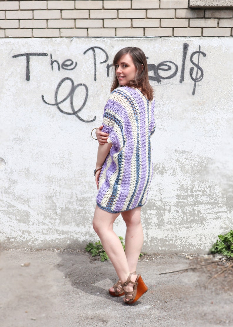 Wisteria Drops Kimono Crochet pattern, summer cardigan, poncho, bathing suit coverup, pdf, digital download image 7