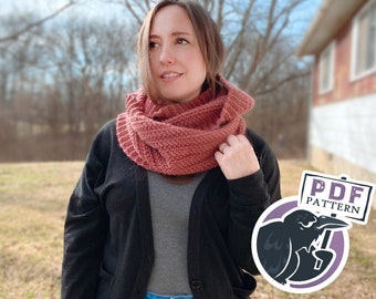 O'Fallon Cowl Crochet Pattern, infinity scarf, shawl, crochet tutorial, pdf, digital download