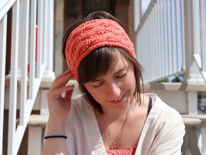 The Seed Stitch Cable Headband knit Pattern, pdf pattern, ear warmer, knitting pattern, cable headband, digital download, winter image 6