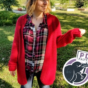 Hayride Harvest Cardigan Crochet Pattern, oversized, boyfriend style, pdf, digital download