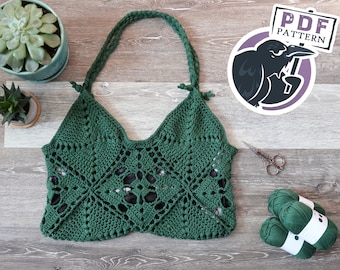 4luck Market Bag Crochet Pattern, purse, handbag, pdf, digital download, st. Patrick's day
