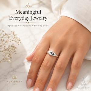Angel Numbers Ring Sterling Silver Custom Engraved Spiritual Jewelry