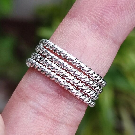 ☆nff☆ twist rope ringsilver 64 Twisted Wire Ring, 925 Sterling Silver Twisted Wire Rope
