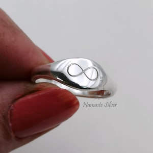 Infinity Ring, 925 Sterling Silver Engraved Band, Personalized Symbol Ring, Infinity Symbol Dainty Minimalist Ring for Women, Gift for Her