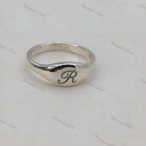 Custom Initial Ring, 925 Sterling Silver Dainty Ring, Alphabet Letter ...