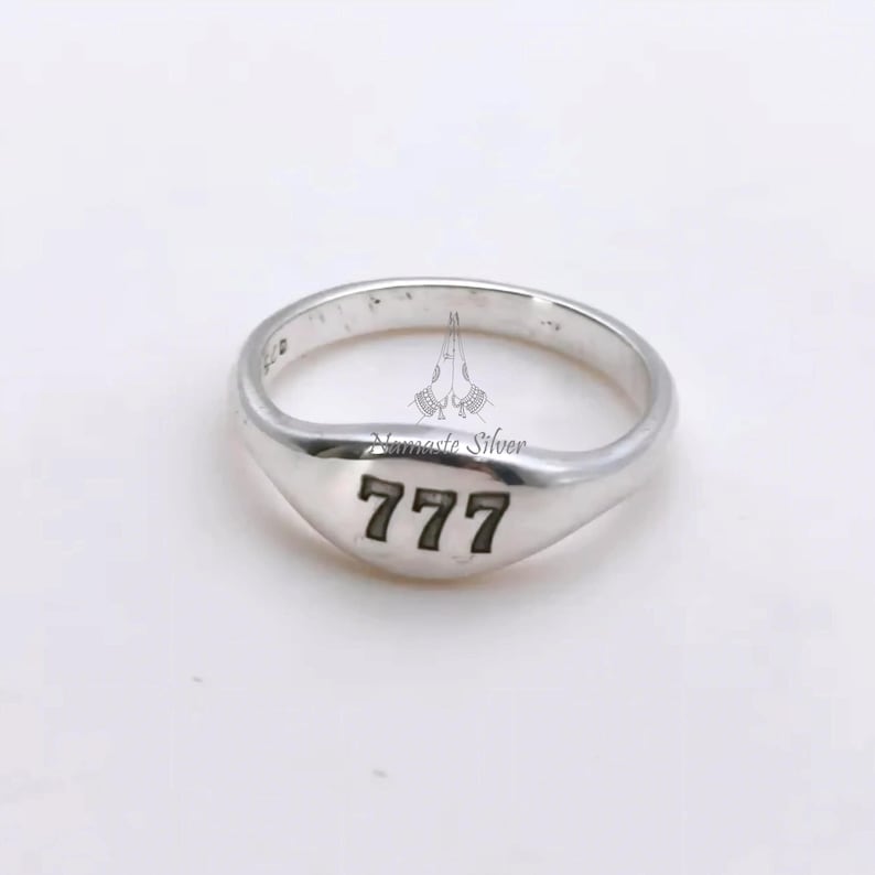 Angel Numbers Ring Sterling Silver Custom Engraved Spiritual Jewelry