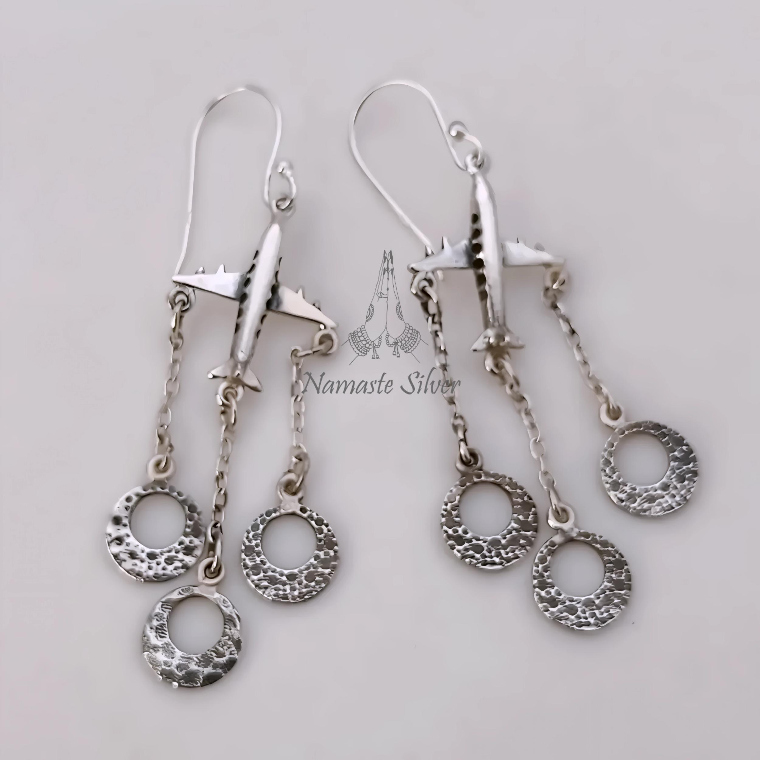 Orecchini Aereo in Argento 925 - Idea Regalo Viaggiatrici