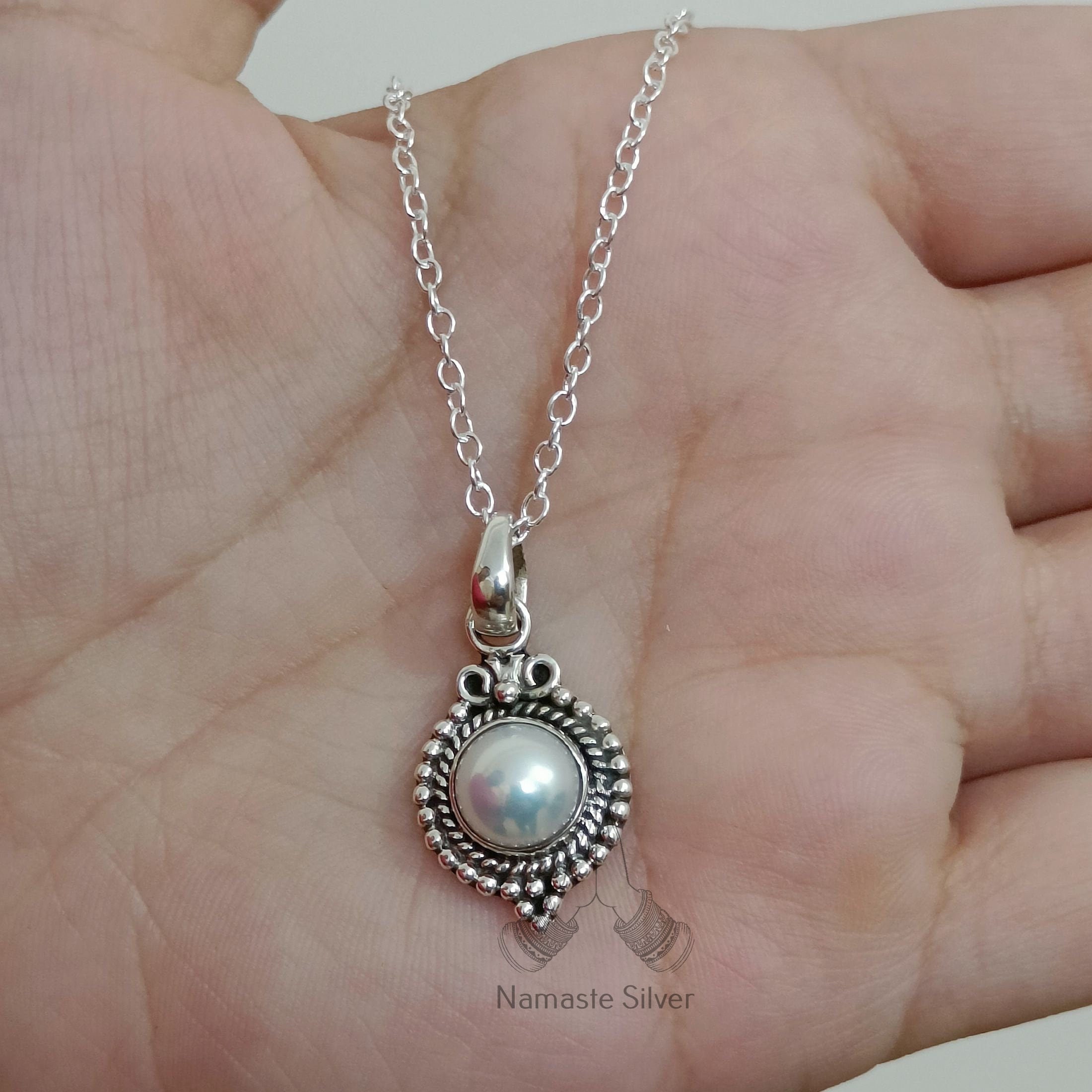 Pearl Pendant, Pearl Necklace, Pearl Silver Necklace, Pearl Pearl Pendant, Pearl Necklace, Pearl Silver Necklace, Pearl