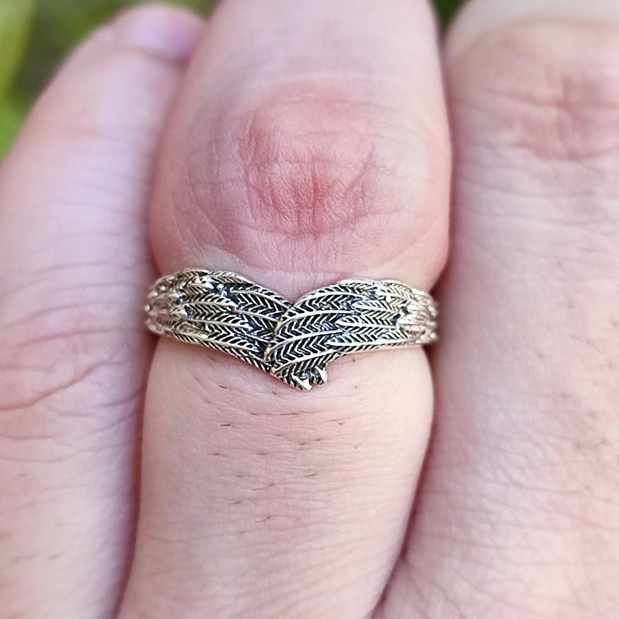 Engel Flügel Ring Silber, Federring, Bronze Ring, Silber Ring, Geburtstag Schmuck Für Ihn, Trauzeugin Geschenk - Schweiz