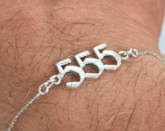 Engel Zahlenarmband, 925 Sterling Silber Zierliche Zahl 000-999 Charm Handmade Schmuck