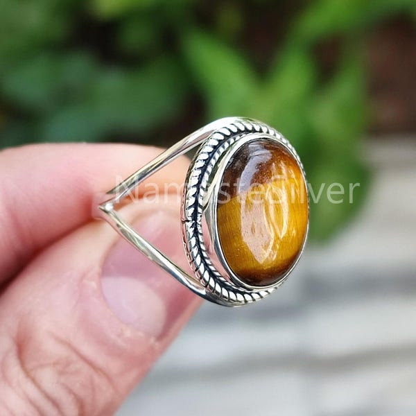 Ivory Resin Tiger Eye Ring