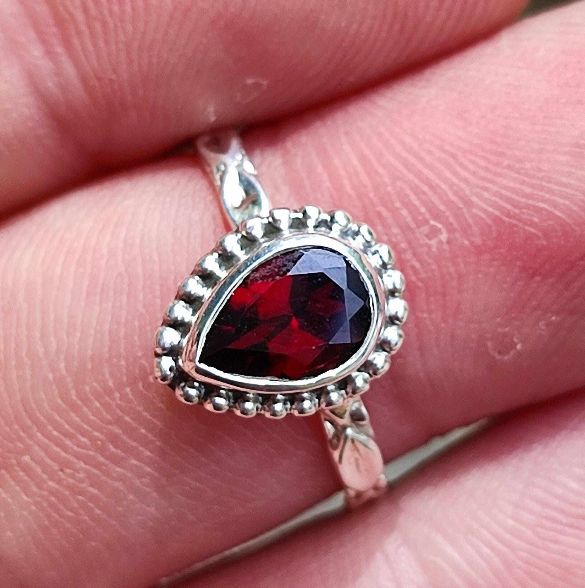Anello Boho In Argento Sterling 925 Con Pietre Naturali - Ametista, Granato, Perla, Quarzo Rosa - Fatto A Mano