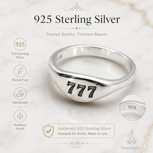 Angel Numbers Ring Sterling Silver Custom Engraved Spiritual Jewelry
