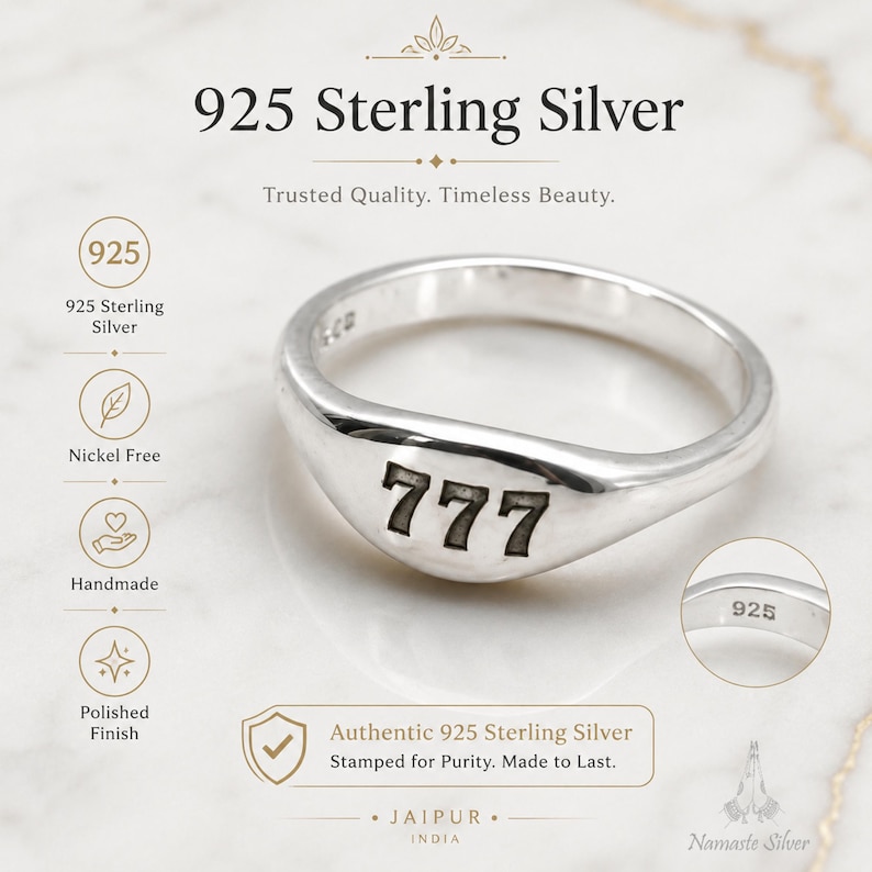 Angel Numbers Ring Sterling Silver Custom Engraved Spiritual Jewelry