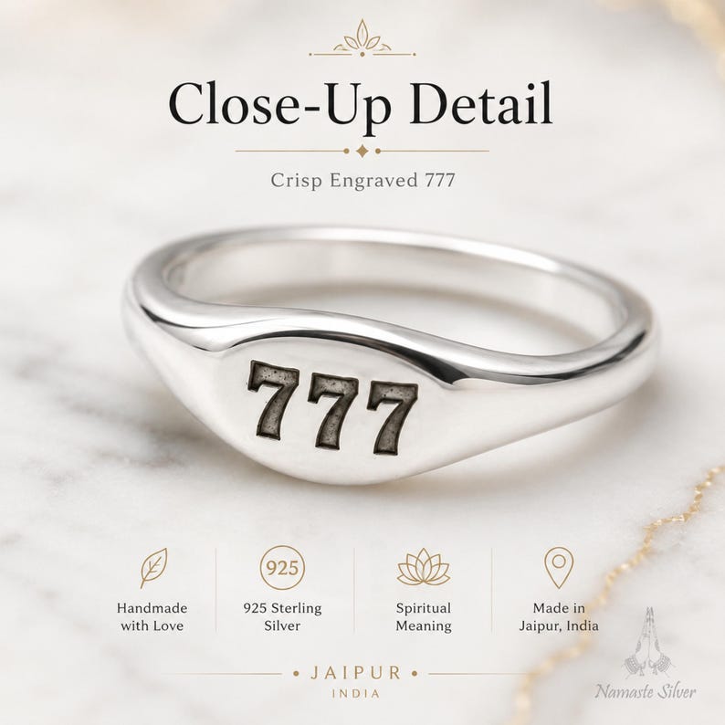 Angel Numbers Ring Sterling Silver Custom Engraved Spiritual Jewelry