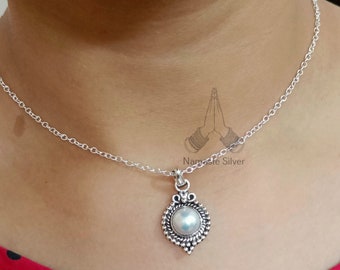 [STONE HENgE] 韓国☆925Silver☆Pearl Dripping Necklace Pearl Pendant, Pearl Necklace, Pearl Silver Necklace, Pearl