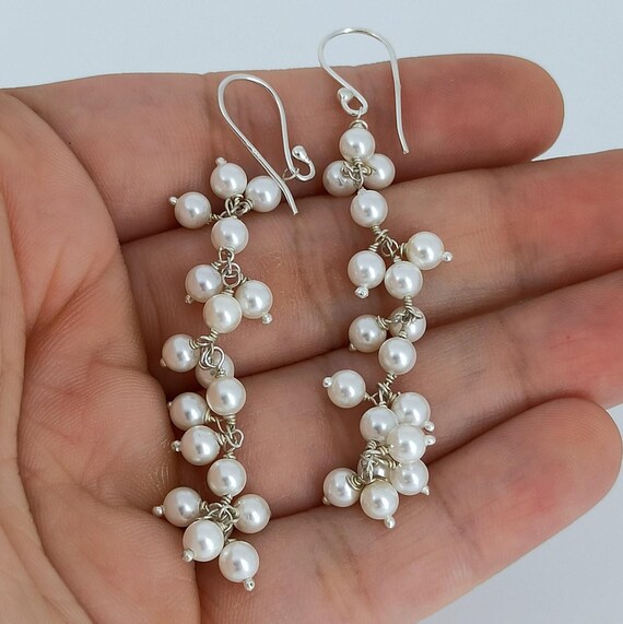 Perlenohrringe 925 Sterlingsilber Tropfenohrringe SuBwasserperlen Korn handgemachter Schmuck Juni Geburtsstein elegantes Geschenk fur sie Etsy