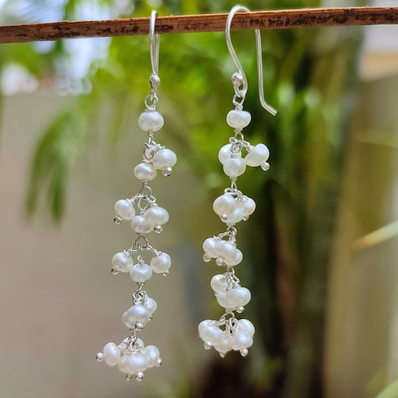 [STONE HENgE] 925Silver☆Silver pearl dripping Earrings keshi-pearl-earrings-silver-