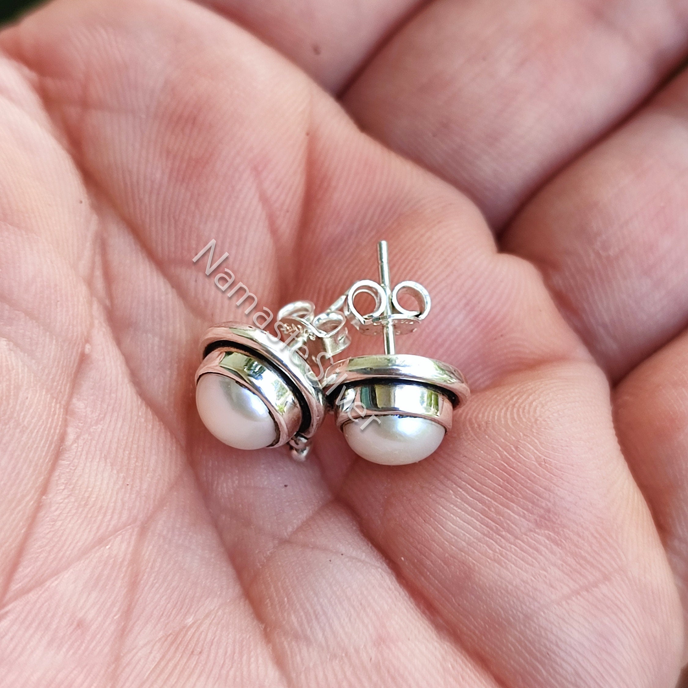 Pearl Ornamental Silver Earring  SILBERUH