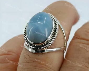 Handmade Owyhee Opal Ring, Sterling Silver Boho Promise Ring