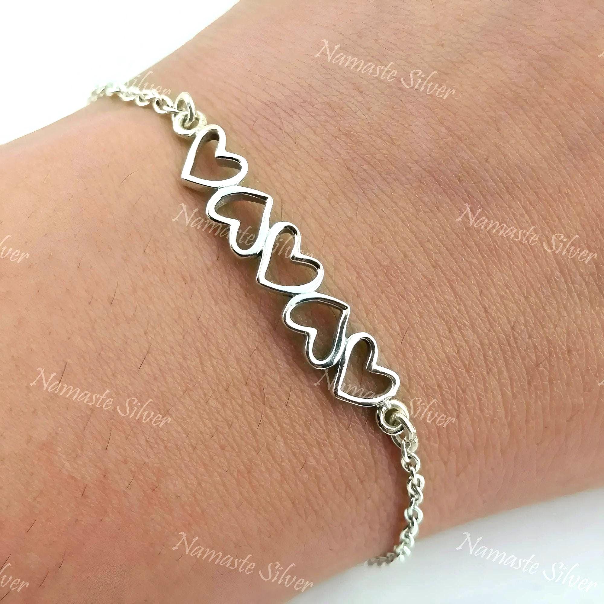 ◎D moment ◎ Voluntad BH Gold Heart Bracelet (925 Silver)_2 Engraved Dotted Heart Bracelet - Gold Vermeil - Oak & Luna