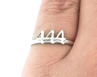 Anillo de plata de ley con número de ángel, joyería personalizada de la suerte