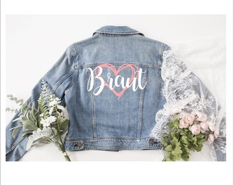 Bügelbild Hochzeit Braut für eure Jeansjacke individuell und personalisiert