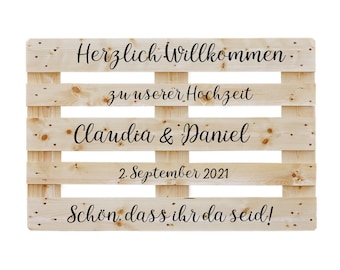 Sticker for Euro pallet Welcome - Garden Wedding - Free Wedding - 120 x 80 cm