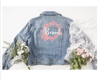 Bügelbild Hochzeit Braut für eure Jeansjacke individuell und personalisiert