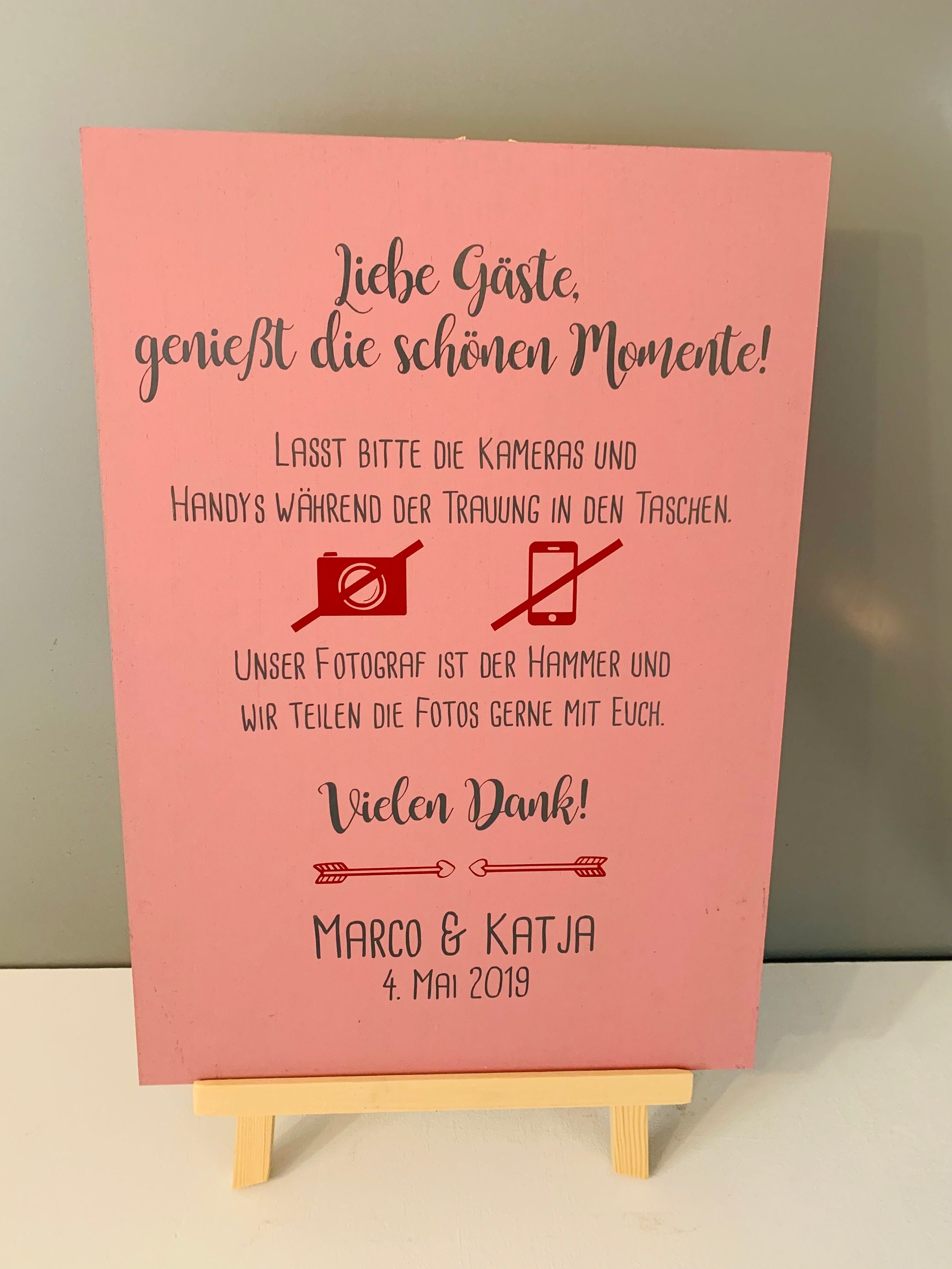 Holzschild keine Handys 50x75 cm für Hochzeit Etsy