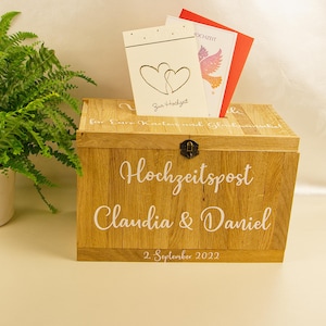 Kartenbox Hochzeit mit Schloss // Personalisiert // Briefbox für Hochzeitspost // Holz Briefkasten für Hochzeit // Deko für freie Trauung