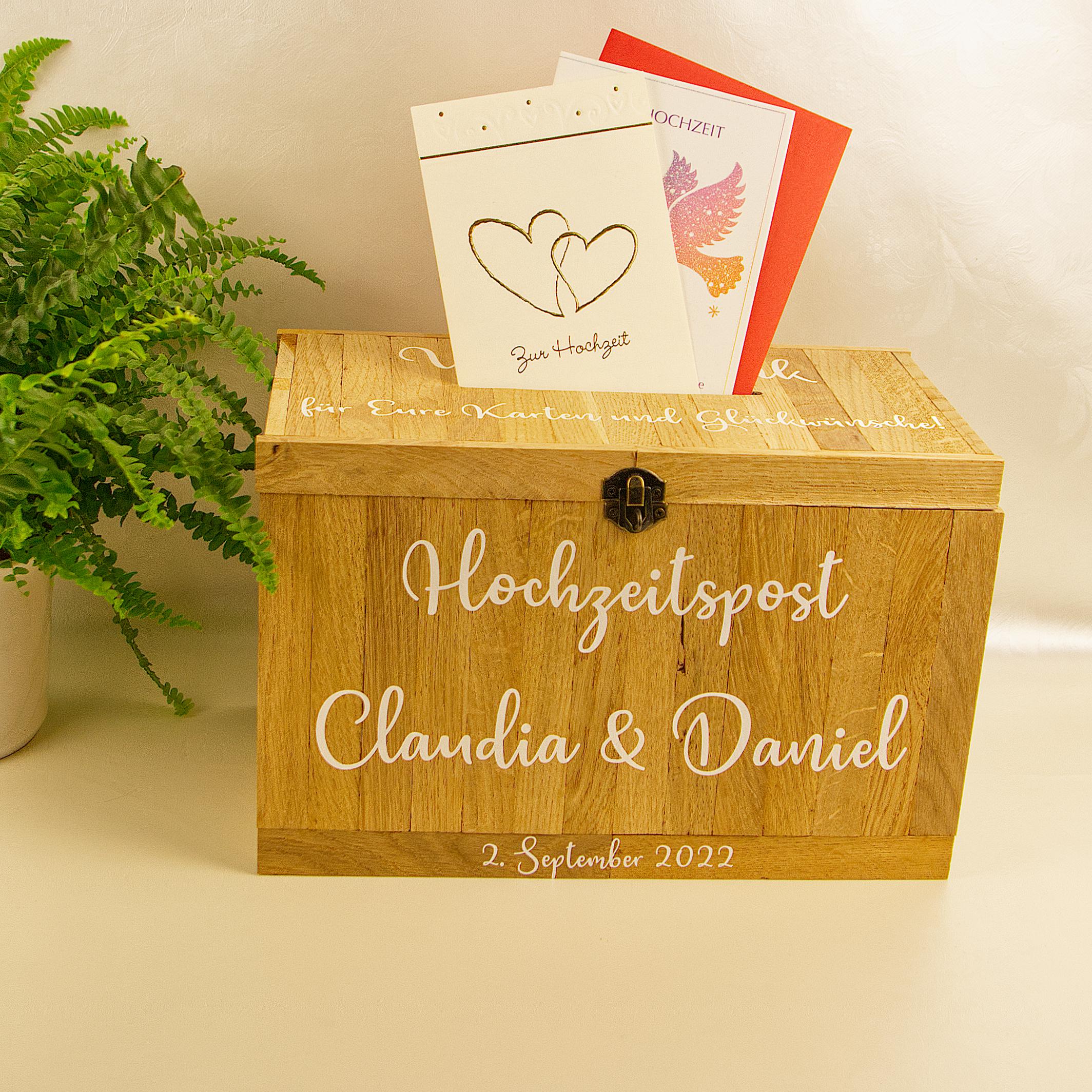 Holz-Kartenbox Mit Schloss (Roségold) - 30,5 Cm, Für Hochzeiten, Babypartys, Geburtstage, Einfach Montierbar
