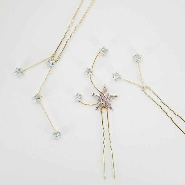 Crystal Star Hair Pins | Bridal Hair Pins | Rhystones Hair Accessories | Bridal Accessories