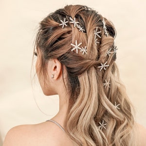 Crystal Star Hair Pins I Crystal Floral Hair Pins I Rhystones Hair Accessories I Bridal Accessories image 1