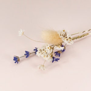 Mixed Floral Hair Pins| Dried Limonium Lagurus Lavender Star Daisy Pin | Preserved Flower Bridal Accessories