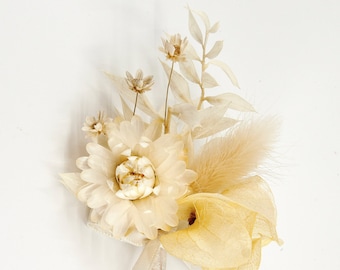 Dried Strawflower Bunny Tail Small Daisy Golden Berry Big Boutonniere