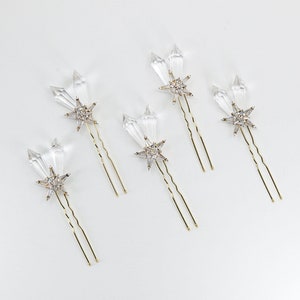 Crystal Star Resin Hair Pins | Bridal Hair Pins | Rhystones Hair Accessories | Bridal Accessories